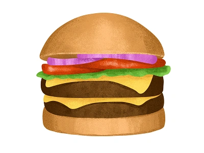 Cheeseburger Illustration adobe fresco burger cheese cheeseburger cheeseburger illustration color digital painting food food art food illustration illustration texture