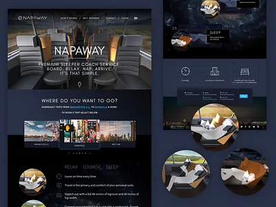 Napaway initial pitch bus city napaway navy product purple travel ui ui design ux web web site