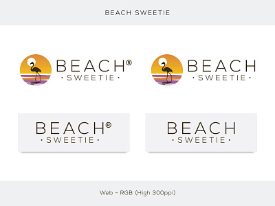 Beach Sweetie Minimal Logo beachlogo flatlogo graphic design mnimalistlogo