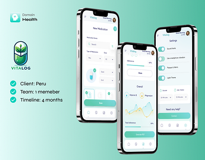 Vitalog healthcare mobile ui