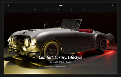 Car Landing Page Design 3d ui