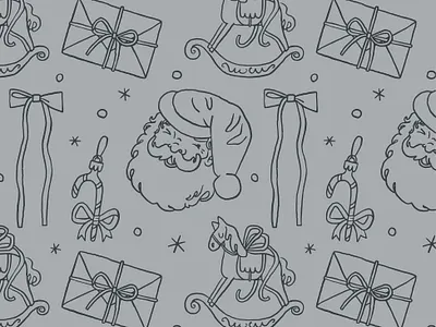 Vintage Christmas - seamless pattern card christmas coquette creative market design elements illustration pattern santa claus seamless vector vintage wallpaper winter