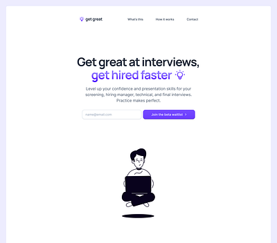 Redesign of a tech interviewing service landing page practice redesign