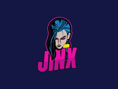 Branding Jinx - ARCANE animation arcane blue branding characterdesign design fanart gaming graphic design jinx league of legends logo motion graphics pink