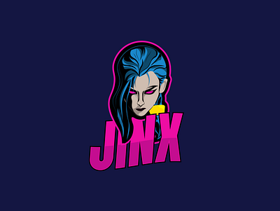 Branding Jinx - ARCANE animation arcane blue branding characterdesign design fanart gaming graphic design jinx league of legends logo motion graphics pink