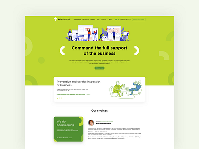 Website for a bookkeeping company bookkeeping branding creative design green illustration logo site system web white