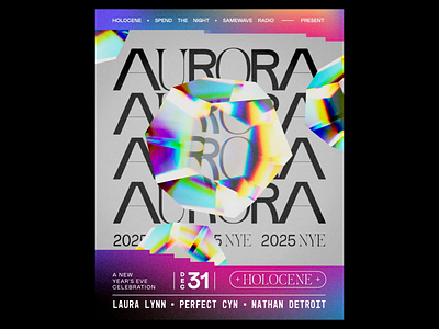 Aurora 3d branding collage design geometry illustration layout pattern texture type