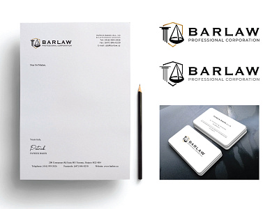 BarLaw Professional Corporation Stationery Design businesscarddesign lawfirmlogo lawyerlogo legallogo letterheaddesign logodesign