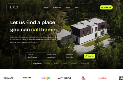 Real Estate Website Design hero section design landing page landing page design real estate real estate hero section real estate landing real estate ui real estate ui design real estate website real estate website design real estate website ui web design