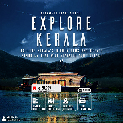 Explore Kerala design graphic design illustration logo typography vector