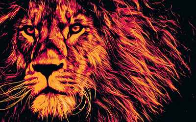 Lion Illustration Effect branding design graphic design illustration logo ui vector