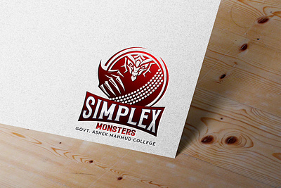 Cricket team logo- simplex monster baseball cricket cricket mascot esports football game graphic design logo mascot logo monster mascot player sports logo