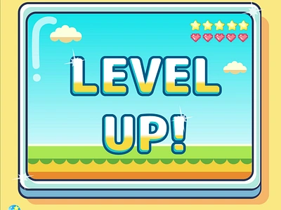 Level Up! ✨🎮 UI animation animated animation anime branding cute design game game design gamer graphic design illustration kawaii motion graphics ui ux vector