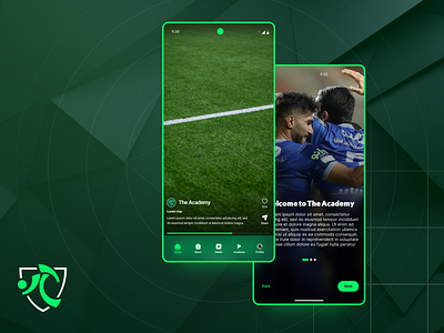 The Academy - Sneak peak android app branding footbal google graphic design logo mobile mobile app mu3 product soccer ui uiux ux