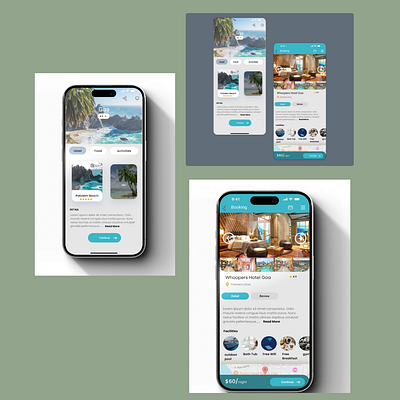 Hotel Booking App animation branding color plat design images mockup motion graphics ui vector