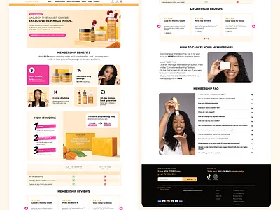 Page design for Glo Melanin's GLO+ subscription ecommerce ecommerce design graphic design landing page landing page design shopify ui