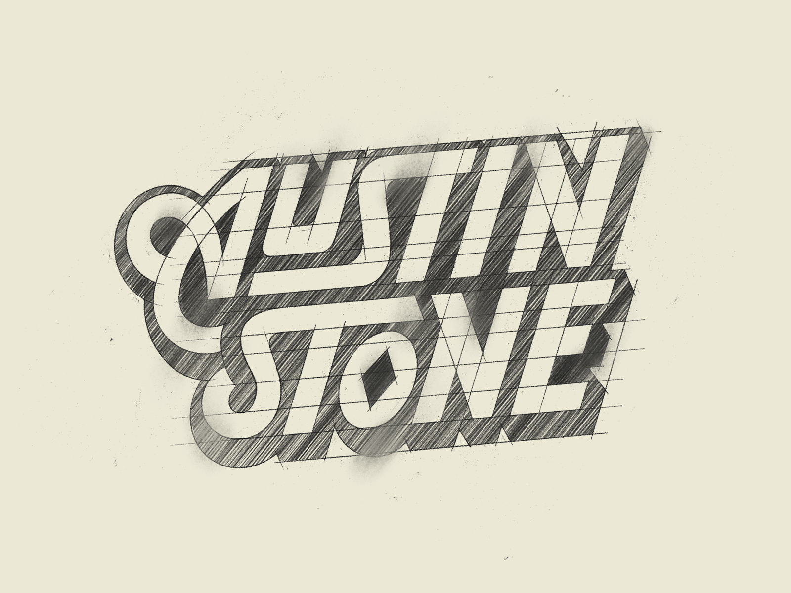 Austin Stone – wordmark for a motion designer animation branding lettering logotype sketch typography visual identity