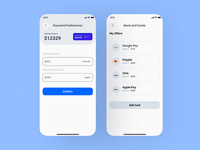 Money Saving Plan App UI/UX Design app app uiux design banking banking ui kit bertobaseit design ewallet kit minimal online banking ui ui kit ux