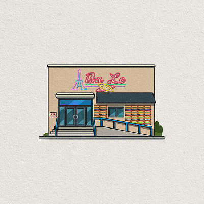 Philly Eats: Ba Le Bakery architectural drawing architecture ba le bakery banh mi drawing illustration mario philadelphia philly philly eats retsaurant south philly vietnamese zucca