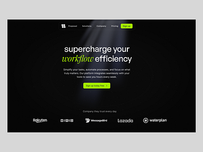 IA Webiste - SaaS landing page dark mode green hero section ia ia website minimalist morden saas saas website tech ui ui design webdesign website website concept