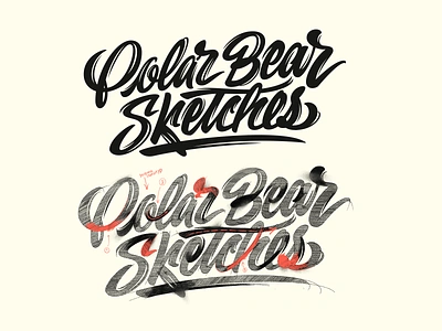 Polar Bear Sketches – lettering wordmark branding lettering logotype sketch typography visual identity