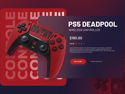 PS5 Deadpool Controller UI/UX design gaming controller ui ux website