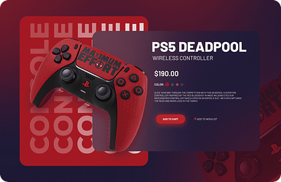 PS5 Deadpool Controller UI/UX design gaming controller ui ux website