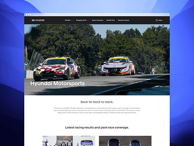 Hyundai Motorsports landing page ui design web design