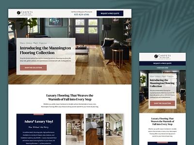 Carpets in Dalton X Mannington Landing Page advertising autumn campaign collaboration collection digital design fall flooring hardwood laminate landing page limited edition luxury vinyl mannington flooring ppc marketing ui ux