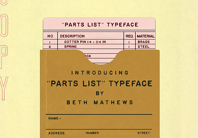 Parts List Typeface branding design field note font font download list los angeles prop design retro type type design typeface typography typography design vintage vintage design vintage font vintage logo vintage type wes anderson