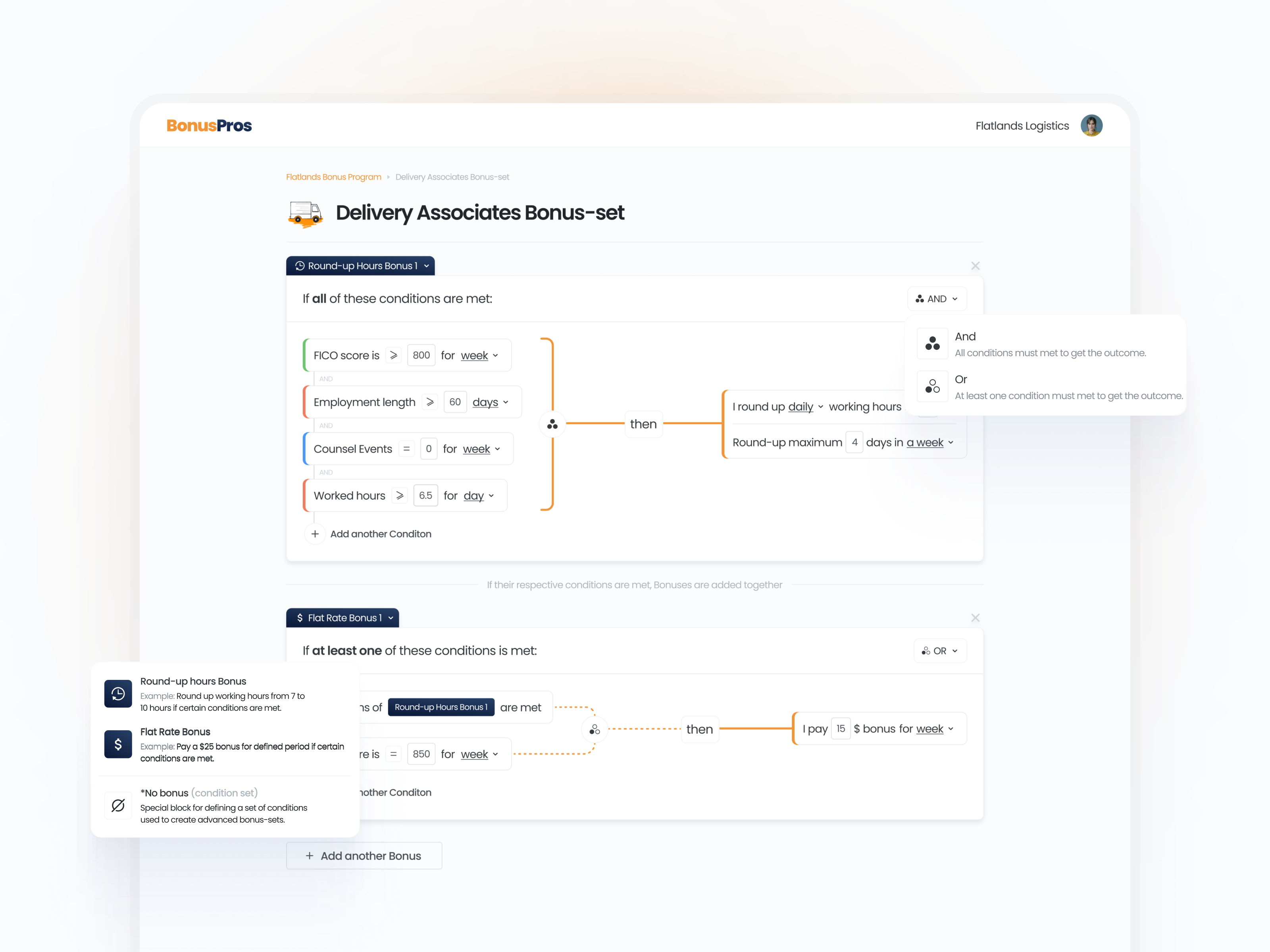 BonusPros – Simplifying Bonus Programs for Amazon DSP automation dashboard fintech flow logic ui ux