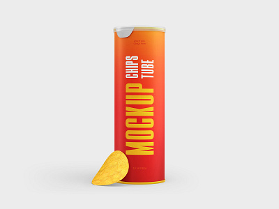 Chips Packaging box cardboard carton chip chips crisps foil food lid logo mockup mockups pack package packaging potato snack tube