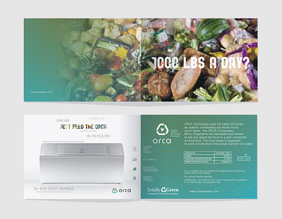 "Orca", composting appliances, brochure, 2012 branding brochure composting appliance graphic design visual identity