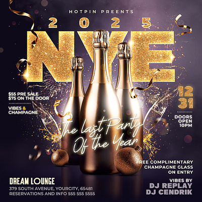 New Year Flyer Template party flyer