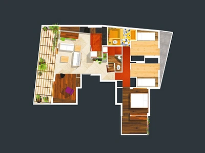 80 sq.m. apartment, plan, 2014 architecture interior design