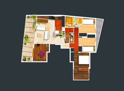 80 sq.m. apartment, plan, 2014 architecture interior design