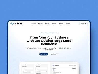 Termal: SaaS brand landing page clean figma landing page minimal product desingn saas ui uiux website