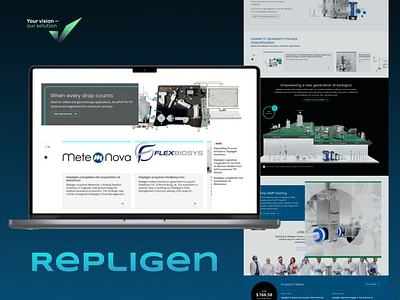 Repligen landing page site ui ux web