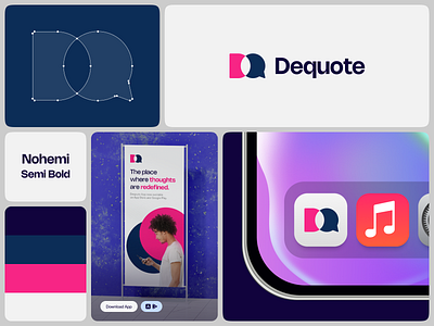 Dequote - Brand identity design brand guidelines brand identity branding creative creative design design inspiration dribbblers graphic design inspiration logo logo design minimalist modern design ui ux visual identity