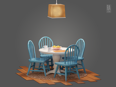 Small dining table 3d 3dart 3dillustration 3dmodeling blender design illustration