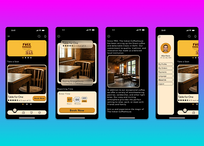 Coffeehouse App app cafe app coffee coffeeshop app glassmorphism mobile app mobile design mobile ui ui ui design uiux ux