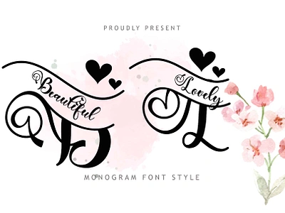 Beautiful Lovely Monogram beautiful branding christmas design font font design graphic design handwritten illustration logo ui wedding winter