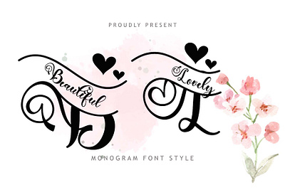 Beautiful Lovely Monogram beautiful branding christmas design font font design graphic design handwritten illustration logo ui wedding winter