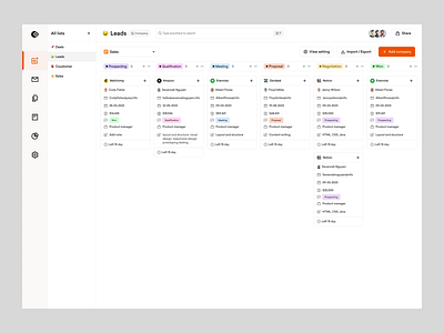 Openhub – Add Company Dashboard Flow animated dashboard animation business dashboard crm application crm tools customer relationship management dashboard design kanban board leads management management application design sales management sales pipeline ui design ux design