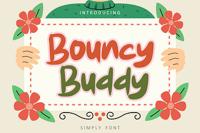 Bouncy buddy - Font bouncy buddy branding design font graphic design handwritten illustration logo script ui ux vector