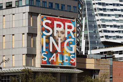 Spring Sales Campaign Design advertisingdesign bannerdesign colorfuldesign duculet emilia cristina graphic design largeformatprint marketingcampaign rollerbanner springsales springtheme typography urbanadvertising visualdesign