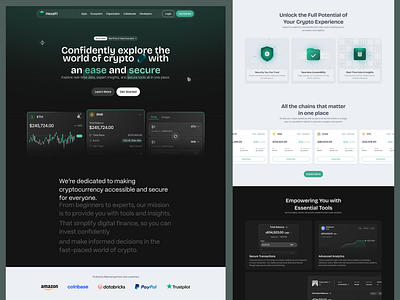 HexaFi: Website Crypto Landing Page crypto crypto currency crypto landing page crypto trading crypto web eth ethereum fintech forex landing landing page money platform saas startup trading uiux web design web landing page web3