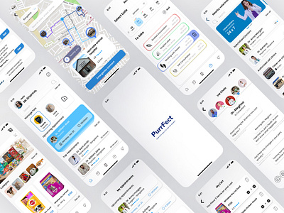 PurrFect (Pet care) App UI app design case study healthcare ios mobile app pet care pet shop ui user experience user interface veterinary