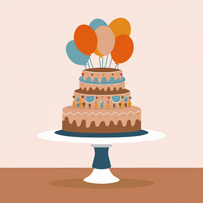 Birthday cake illustration graphic design illustrations logo