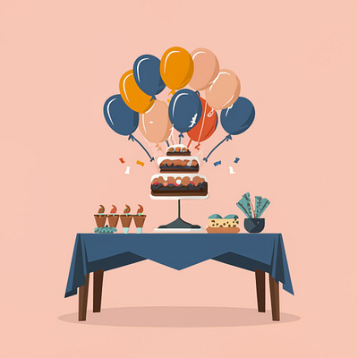 Birthday cake illustration graphic design illustration logo